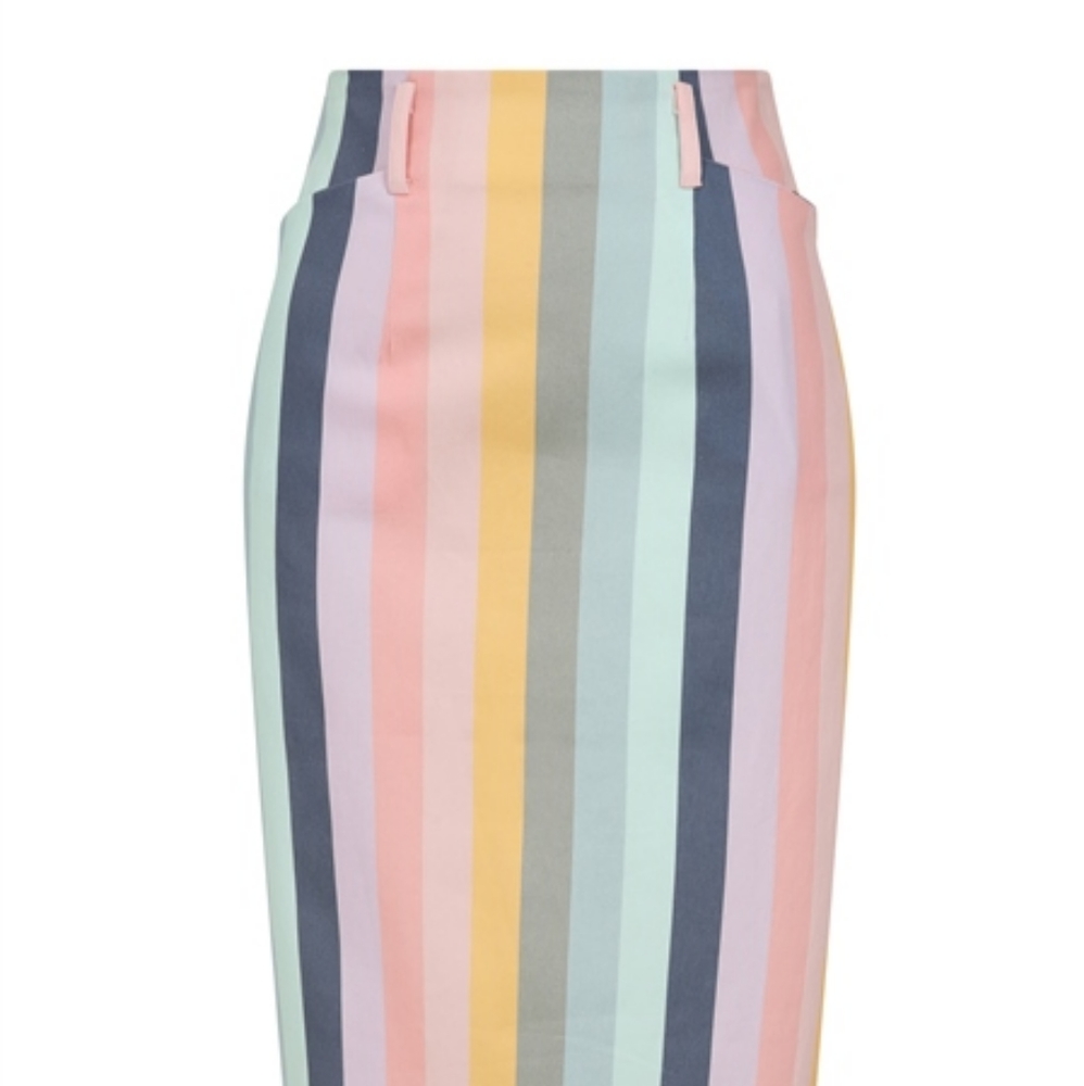 Bright & Beautiful Olive Carnival Pencil Skirt Sz XXS/2